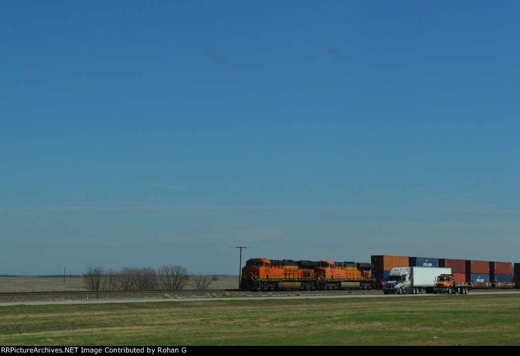 truck and truck and train